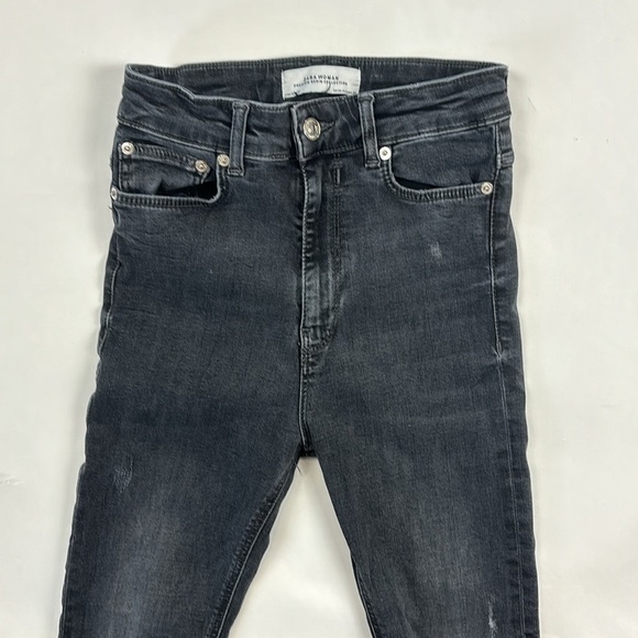 Zara Woman Power Sstretch High Rise Skinny Leg Distressed Designer Jeans - Picture 3 of 15